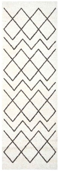 vidaXL Küchen Teppich Weiß 180 x 60 cm Samt 42013422