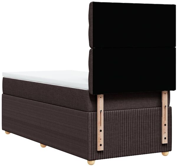 vidaXL Boxspringbett mit Matratze Dunkelbraun 90x190 cm Stoff 3294221 Bild 8
