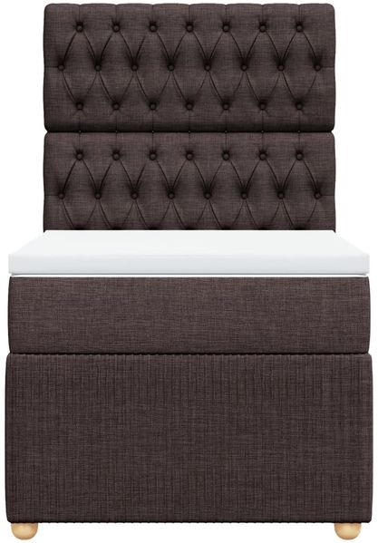 vidaXL Boxspringbett mit Matratze Dunkelbraun 90x190 cm Stoff 3294221 Bild 6