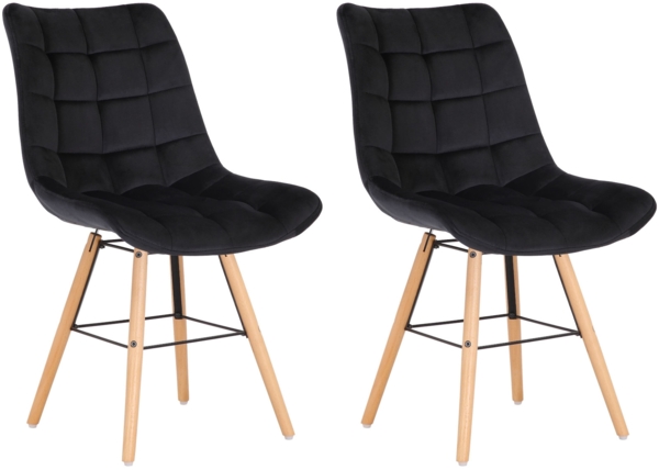 CLP 2er Set Stühle Leni Samt,schwarz