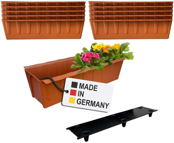 BURI Euro-Paletten Blumenkästen-Einsätze inkl. Bewässerungsmatte | 37,3cm | Pflanzkasten für Europalette Palette | Balkonkasten | Blumentopf | aus stabilen Kunststoff | Made in Germany