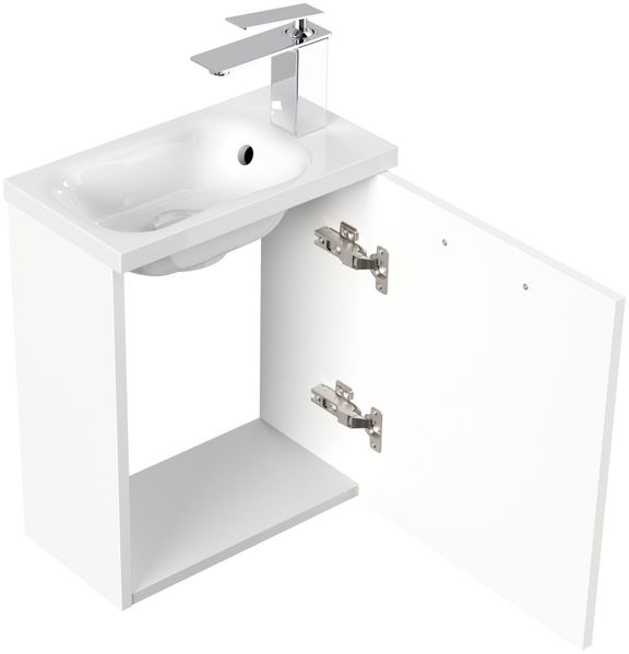 Gäste WC Badmöbel Pico Slimline 40cm SoftClose weiß hochglanz : Weiss hochglanz Bild 2