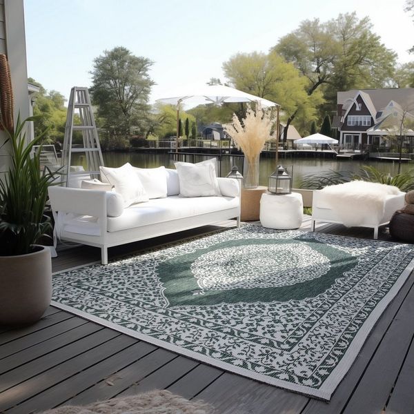 ELLE DECORATION Teppich Meekly Wendeteppich, rechteckig, Höhe: 5 mm, Flachgewebe, In-& Outdoor, Modern, beidseitig, Balkon, Wohnzimmer