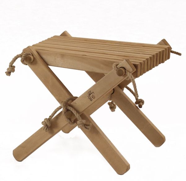 EcoFurn Lilli Hocker Beistelltisch Fußstütze Holz Birke Hellbraun geölt