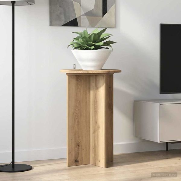 vidaXL Pflanzenständer 2 pcs Artisan-Eiche Ø40 x 60 cm Holzwerkstoff 899716