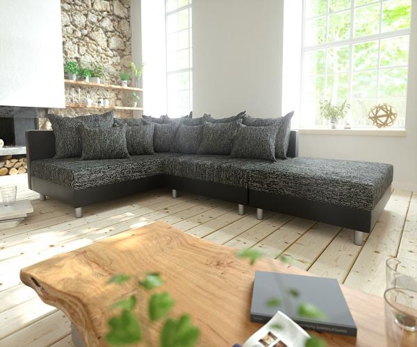 Ecksofa Clovis Schwarz Modulsofa Hocker Ottomane Links