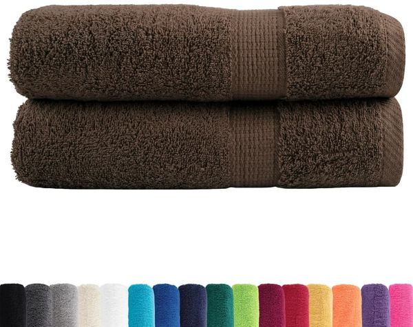 vidaXL Premium Badetücher SOLUND 2 Stk. Braun 100x150 cm 600 g/m² 137239 Bild 2