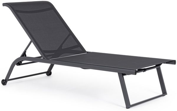 Gartenliege Orltay 2er-Set Aluminium, modern mit Rollen, verstellbar, anthrazit