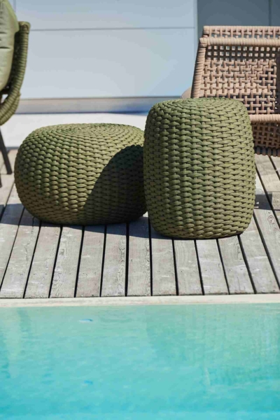 Hocker Moon aus Kunststoff, Olive, 60 x 60 x 35 cm Bild 3
