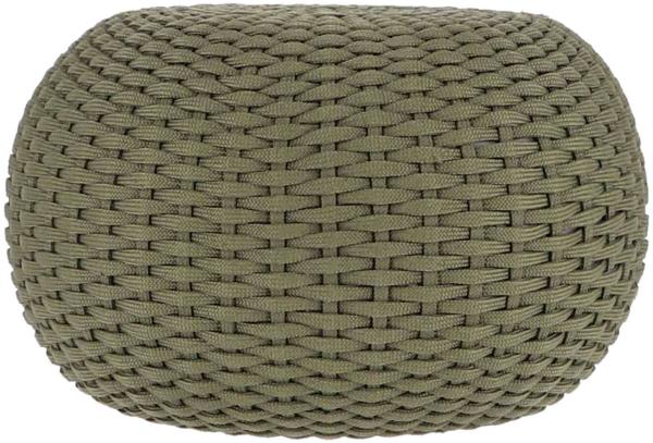 Hocker Moon aus Kunststoff, Olive, 60 x 60 x 35 cm