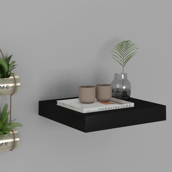 vidaXL Schweberegal Schwarz 23x23,5x3,8 cm MDF 323823