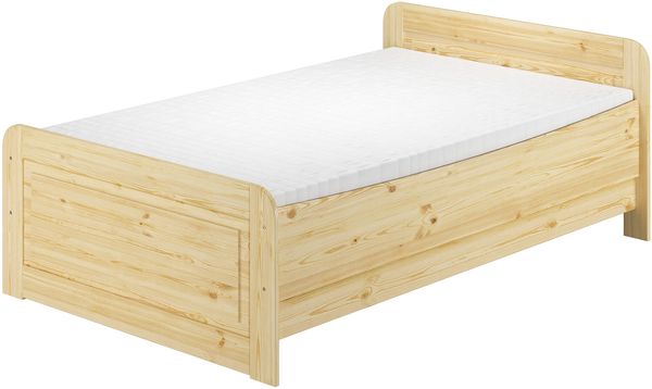 Erst-Holz Seniorenbett extra hoch 120x220 Einzelbett Rollrost Matratze Holzbett Massivholz 60. 42-12-220 M