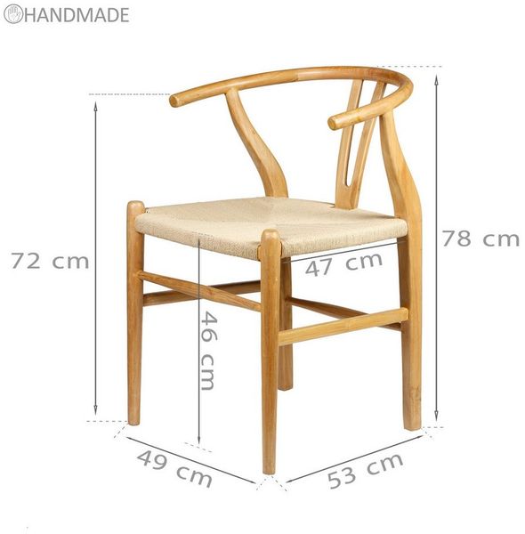 Casa Moro Esszimmerstuhl Holzstuhl mit Armlehne Beige (einzigartiger Esszimmer Stuhl Holz), Esszimmerstühle auch im 2er 4er 6er Set