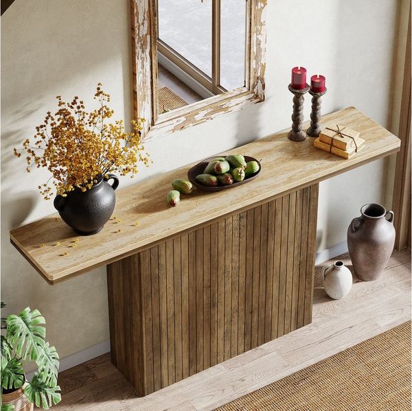 Tribesigns Konsolentisch Rustikaler Eingangstisch, 160 cm Sofatisch für Wohnzimmer, Foyer, Flur