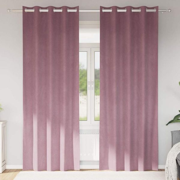 vidaXL Verdunkelungsvorhänge 2 pcs Dunkelrosa 140 x 260 cm Samt 4107242