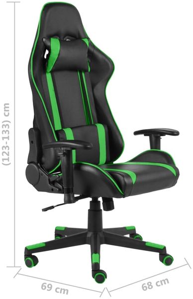 vidaXL Gaming-Stuhl Drehbar Grün PVC [20480] Bild 7