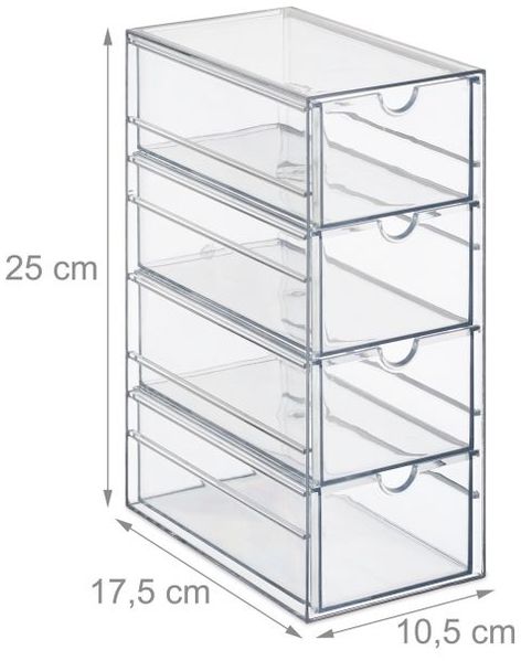 Relaxdays Schubladenbox mit 4 Fächern Bild 5