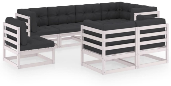 vidaXL 8-tlg. Garten-Lounge-Set mit Kissen Massivholz Kiefer 3076715 Bild 10