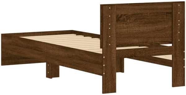 vidaXL Bettgestell ohne Matratze mit Kopfteil Braun Eiche 75x190 cm 838665 Bild 7
