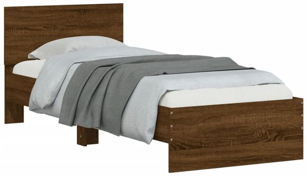 vidaXL Bettgestell ohne Matratze mit Kopfteil Braun Eiche 75x190 cm 838665 Bild 4