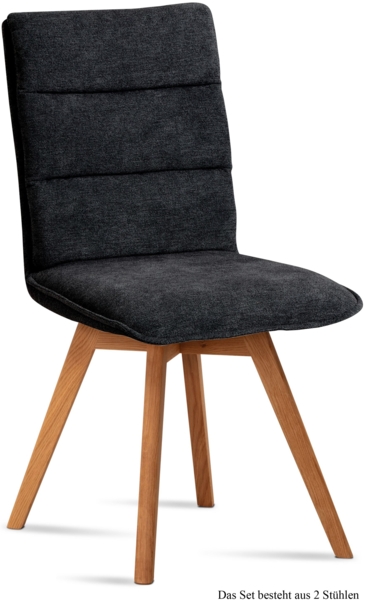 Esszimmerstuhl (2er-Set) Dobra 47 x 92 x 60 Eiche geölt/Anthrazit