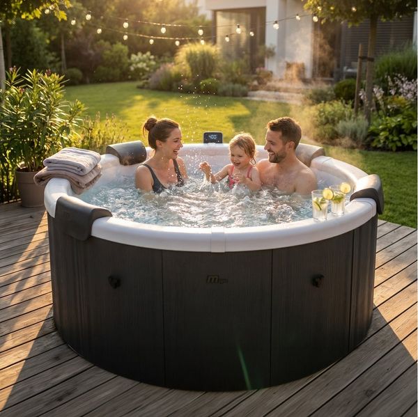 mSpa Whirlpool Frame Denver F-DE066W, 6 Personen, App-Steuerung, Stecksystem mit Einlageplane, (Whirlpool Outdoor 6 Personen, Luxus Garten Pool, Whirlpool aufblasbar, Whirlpool mit Schnellheizsystem, Whirlpool Outdoor winterfest), Whirlpool für 6 Perso...