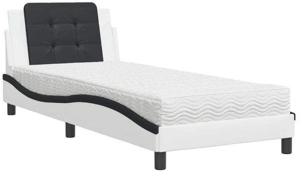 vidaXL Bettgestell ohne Matratze "Zadar" Weiß und Schwarz 90x190 cm Kunstleder 3208837 Bild 2