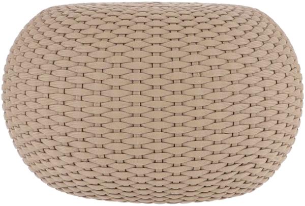 Hocker Moon aus Kunststoff, Taupe, 60 x 60 x 35 cm