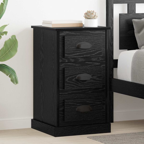 vidaXL Nachttisch Schwarz Eichen-Optik 39 x 39 x 67,5 cm Holzwerkstoff 881342