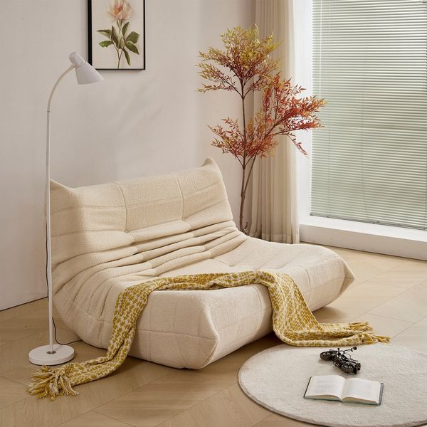 OKWISH Sofa Wohnzimmer Sofa, Loungesof, Teddy-Samt Sofa für maximalen Komfort - Hochwertiger Stoff 1 Teile, Ergonomische Unterstützung - Ideal für Wohnzimmer