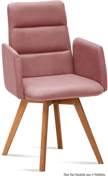 Armlehnstuhl (6er-Set) Dobka 52 x 92 x 60 Eiche geölt/Rosewood