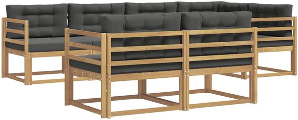 vidaXL Outdoor-Sofagarnitur 6 pcs Weiß und Anthrazit Polyester 3386571