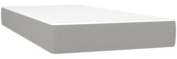 vidaXL Boxspringbett mit Matratze Hellgrau 120x190 cm Stoff 3269888 Bild 5