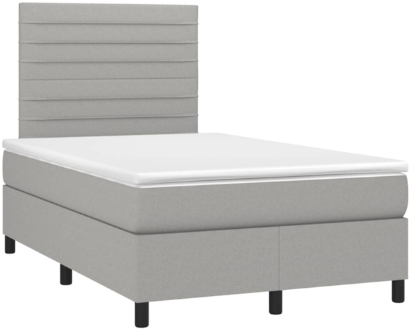 vidaXL Boxspringbett mit Matratze Hellgrau 120x190 cm Stoff 3269888