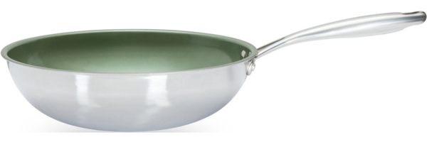 JUST VEGAN 28cm Wokpfanne CeraVegan Edelstahl Bild 2