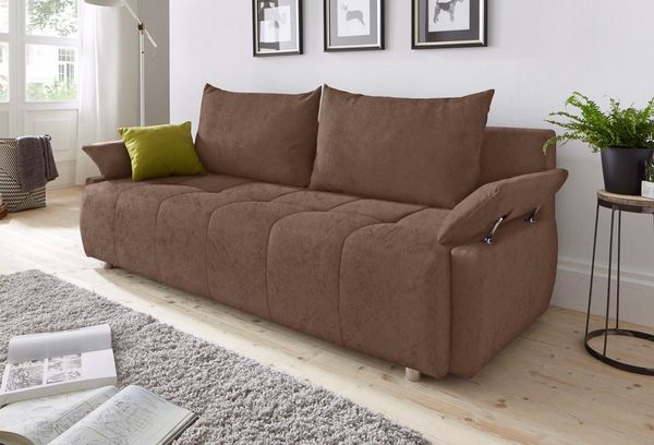 COLLECTION AB Schlafsofa Funtastic, B: 212 cm, Liegel. 145x187 cm, Bettfunktion, Bettkasten, Armteilverstellung & 1 Zierkissen, Federkern