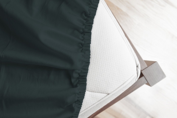 Good Morning Spannbettlaken, Dunkelgrün, 180x200 cm, 100% Baumwolle Bild 2