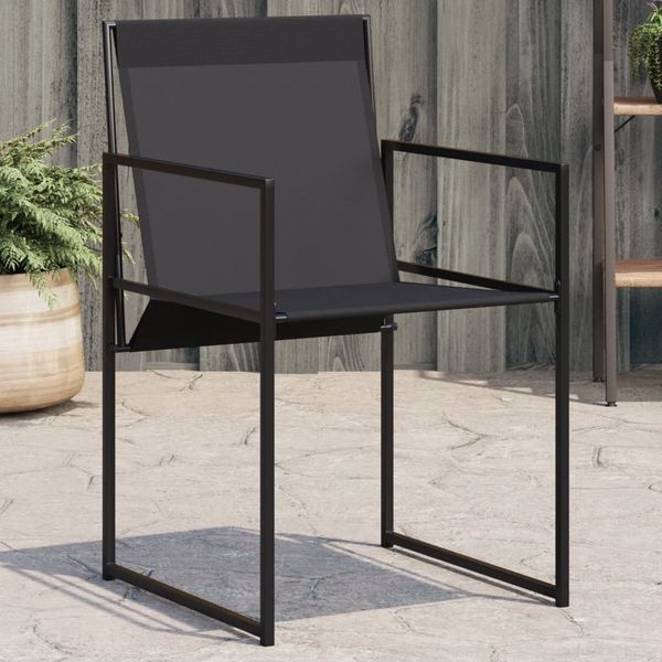 vidaXL Gartenstühle 4 Stk. Schwarz Stahl und Textilene 4008593