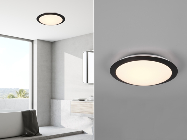 Trio Deckenleuchte UMBERTO incl. 1x SMD LED, 12W · 1x1160lm, 3000K, schwarz matt (680310132)