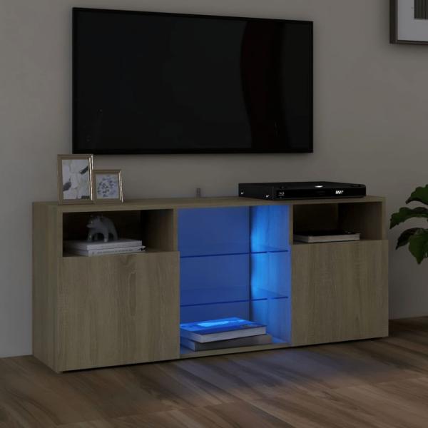 vidaXL TV-Schrank mit LED-Leuchten Sonoma-Eiche 120x30x50 cm 804304