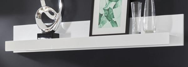 Wandboard Nobile in Hochglanz weiß 150 x 22 cm