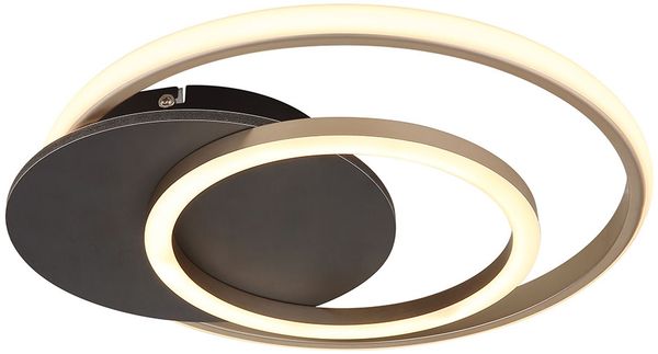 LED Deckenleuchte, grau, champagner, L 38 cm