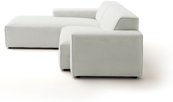 KAWOLA Sofa RANI Ecksofa Feincord silber Recamiere links 71 x 189 x 228 cm Bild 4