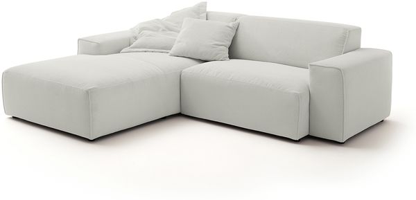 KAWOLA Sofa RANI Ecksofa Feincord silber Recamiere links 71 x 189 x 228 cm Bild 2