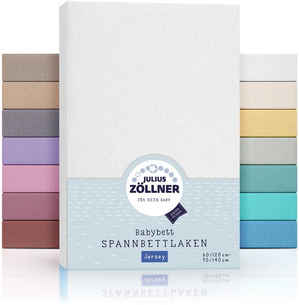 Julius Zöllner Spannbettlaken Jersey weiß,60x120/70x140 cm
