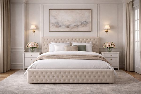 MOEBLO Polsterbett Chesterfield 11 (Doppelbett mit Bettkasten und Lattenrost, elegantes Stauraumbett mit gepolstertem Chesterfield-Kopfteil, samtweicher Manila/Trinity Velours, komfortables Doppelbett mit viel Stauraum, mit Bettkasten und Lattenrost), ...