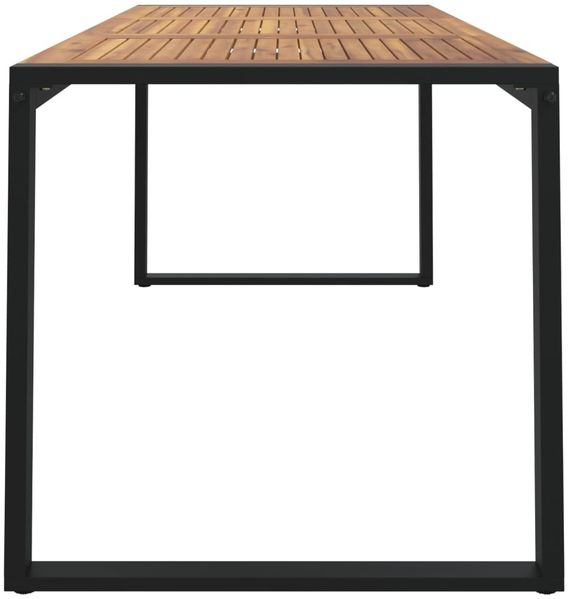 Gartentisch, Balkontisch mit Gestell U-Form 180 x 90 x 75 cm Akazie Massivholz Bild 4