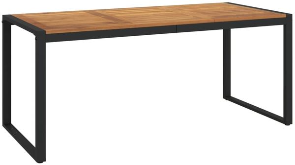 Gartentisch, Balkontisch mit Gestell U-Form 180 x 90 x 75 cm Akazie Massivholz Bild 2