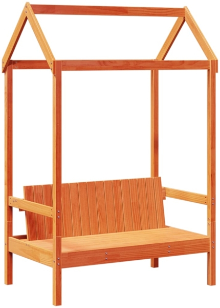 vidaXL Bank mit Dach Wachsbraun 117,5x70x176,5 cm Massivholz Kiefer 846996