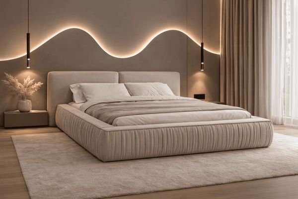 MOEBLO Polsterbett Bett 08 aus Samt (Modernes Doppelbett mit eleganter Kopfteilpolsterung, stabilem Rahmenbettgestell und großzügigem Stauraum – 180x200 cm Komfortables Stauraumbett für stilvolle Schlafzimmer - 180x200 cm, - Eleganz und Funktionalität ...